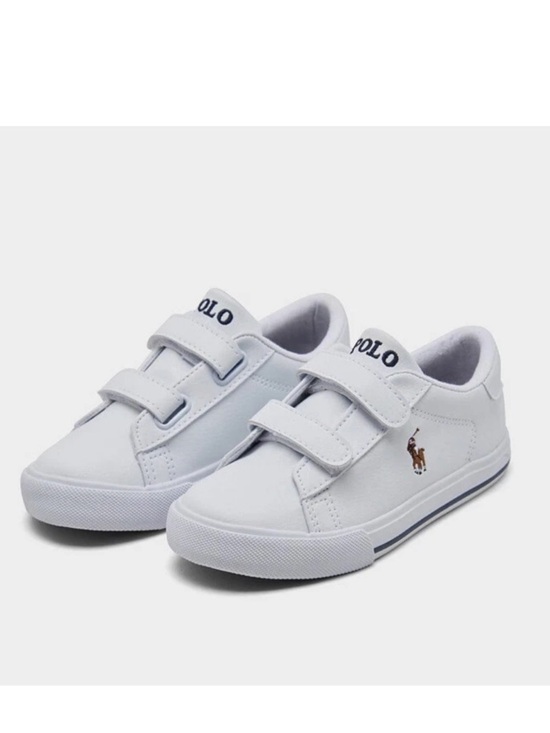Polo Ralph Lauren Other - Polo Ralph Lauren Hook & Loop Toddler Boys Easten II EZ White Blue Sneaker 10T